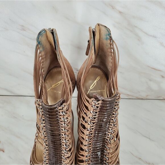 Brian‎ Atwood BFFrontera Suede Leather Gladiator Heels Size 8.5 - Picture 7 of 8